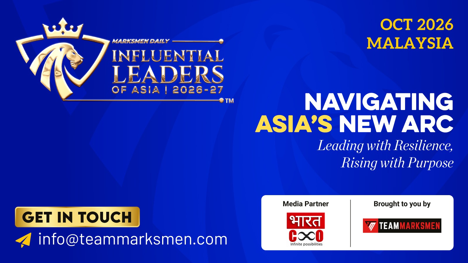 Influential Leaders of Asia 2026-27 — Navigating Asia's New Arc — October 2026, Malaysia
